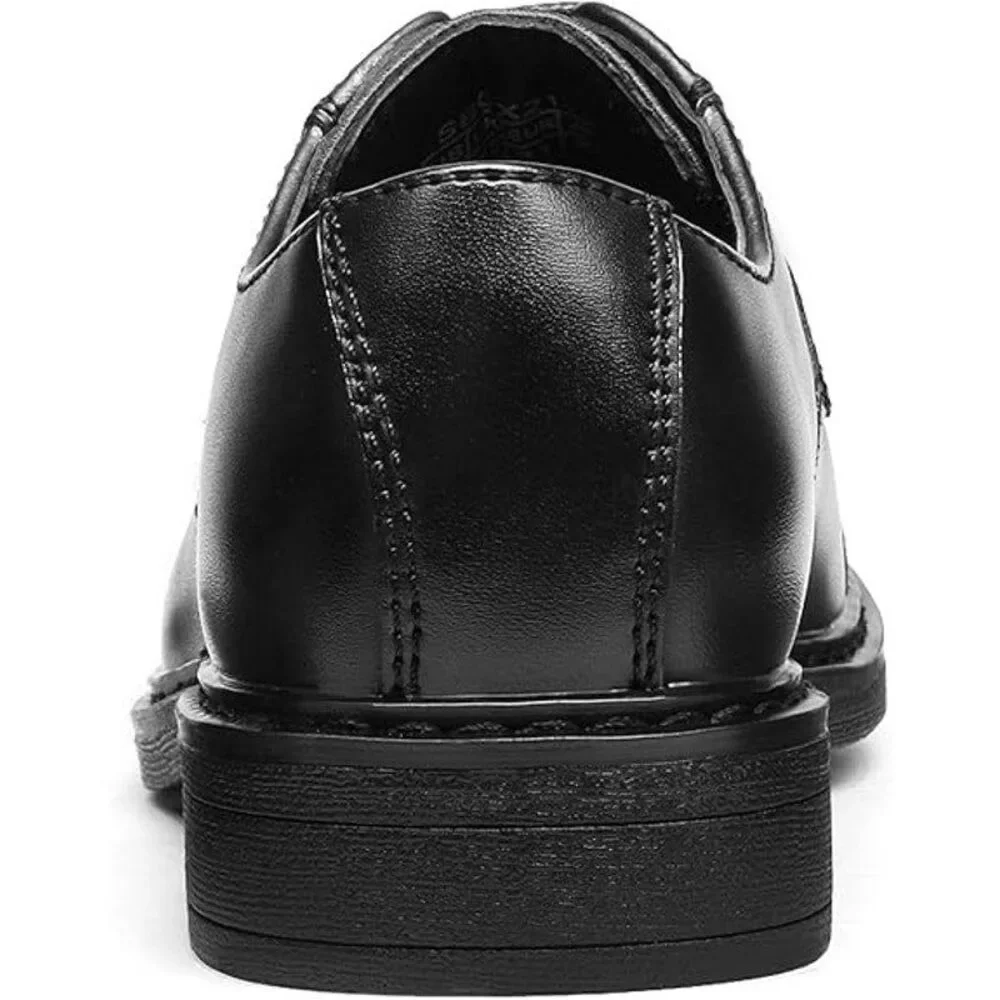 Bruno Marc Boys Size 11 Black Faux Leather Laced Dress Oxford Formal Shoes